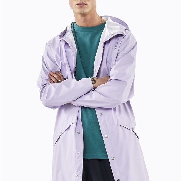 NWT Rains Long Jacket in Lavender - Picture 6 of 7